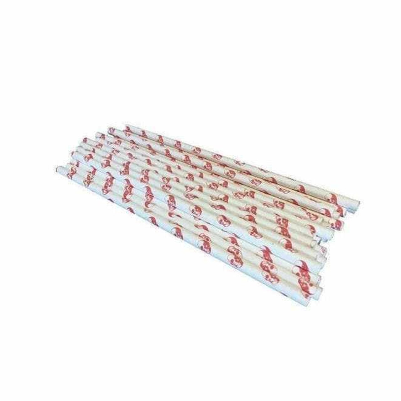 Bakell - Halloween Pirate Skull Red Cake Pop Party Straws - 24pc